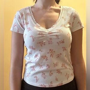 Hippie Rose Floral V-Neck Tee